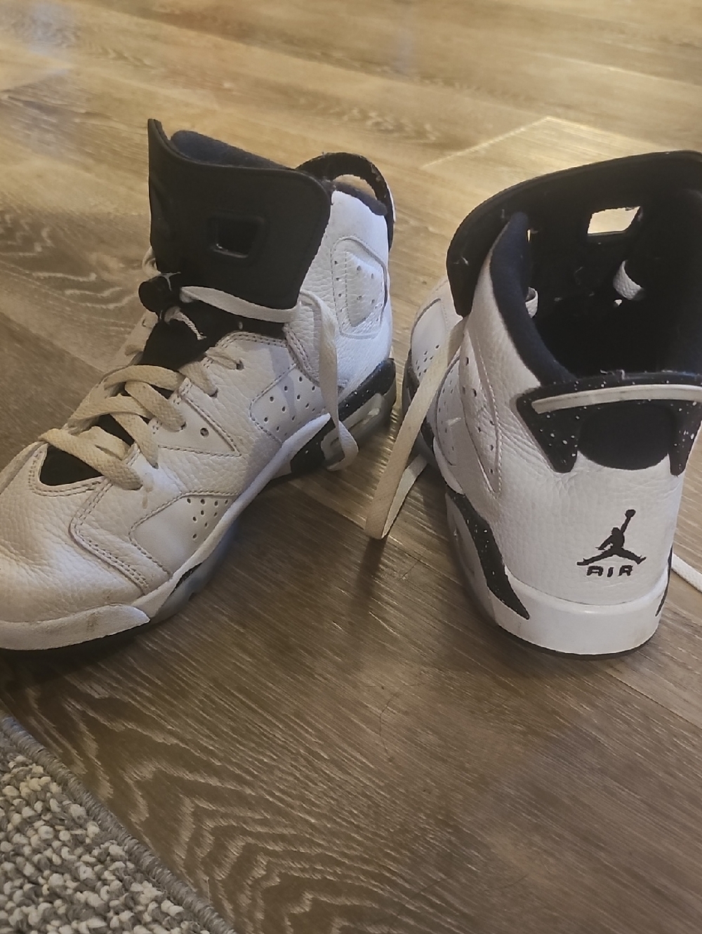 Jordan Kids White and Black High-Top Sneakers